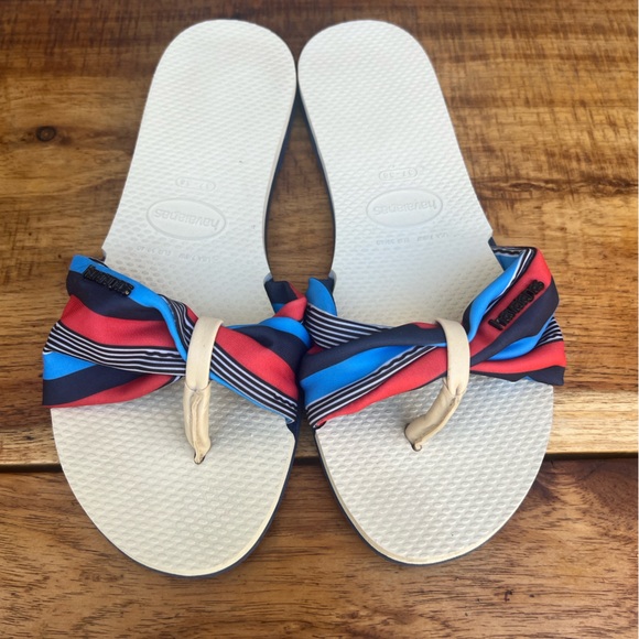 Havaianas red & blue flip-flop sandals women’s size 7/8 - Picture 1 of 4
